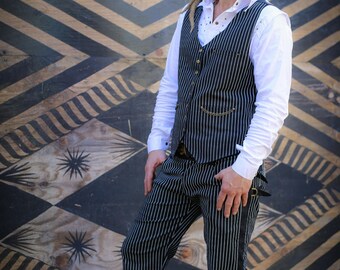 MENS SUIT - Black Suit, Two Piece Suit Black Tie Ball Wedding Burning Man Festival Clothing Steampunk Victorian, Stretch Canvas, Dapper Suit