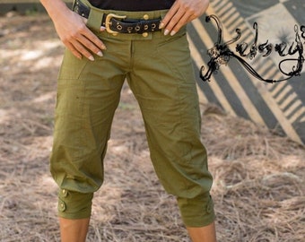 Womens Pants - Green Pants, Pirate Pants, Festival Pants, Casual pants, activewear pants Hiking pants, Steampunk Pants, Revolution Pants