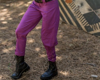 Womens Pants - Purple Pants, Pirate Pants, Festival Pants,  Casual pants, activewear pants Hiking pants, Steampunk pants Revolution Pants