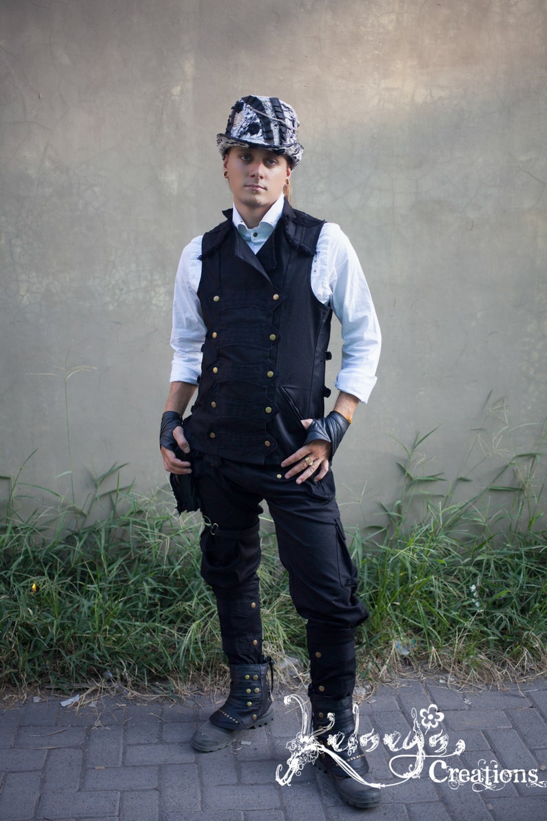 Mens Pirate Pants Black Mens Pants Steampunk Festival Etsy
