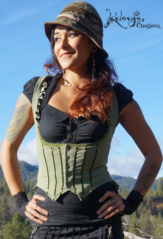 Womens Pirate Vest Purple Vest Steampunk, Under Bust, Corset Back Top,  Burning Man, Burlesque, Victorian Era, Nixie Top 