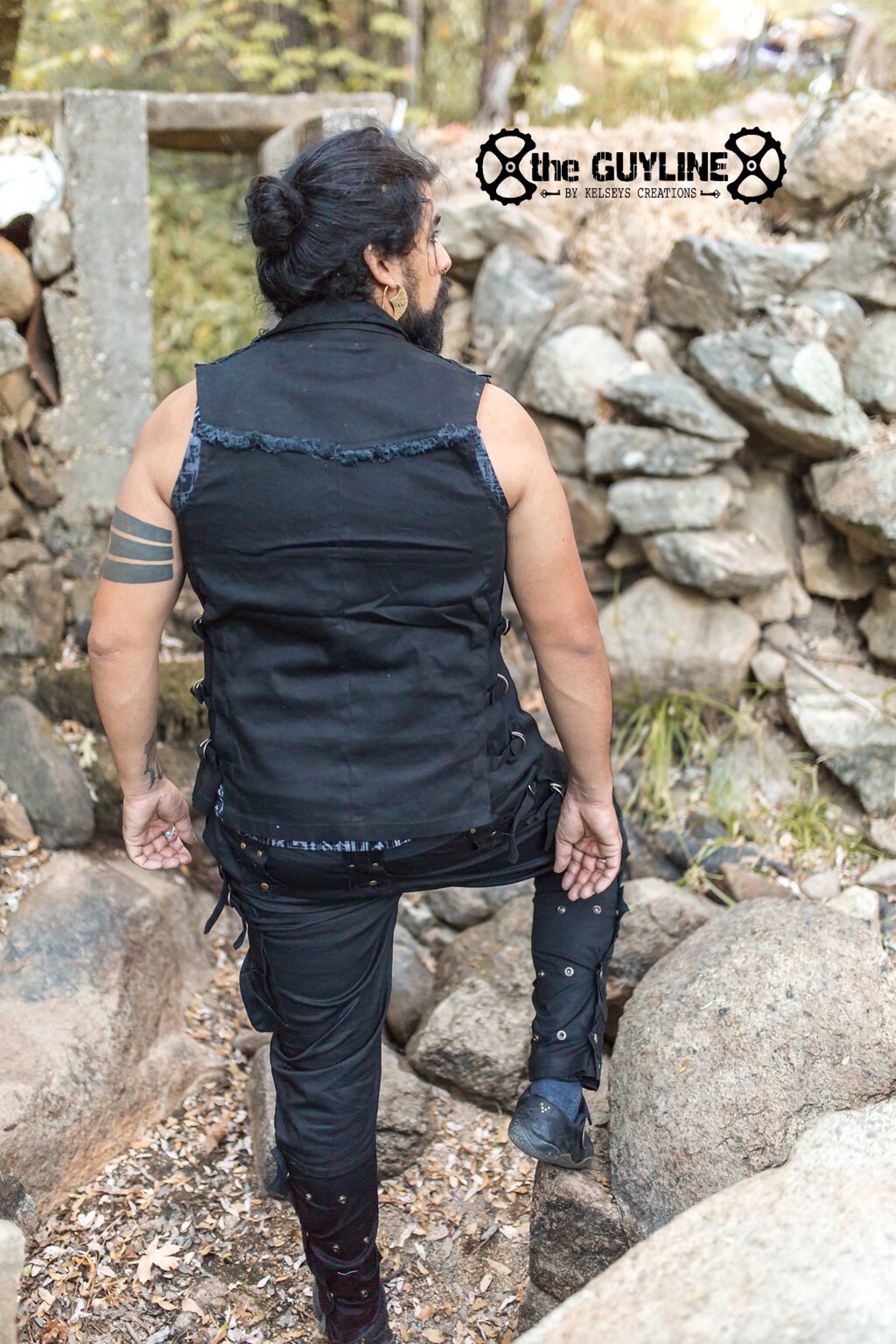 Mens Pirate Vest Black Mens Suit Pirate Festival Wear Etsy