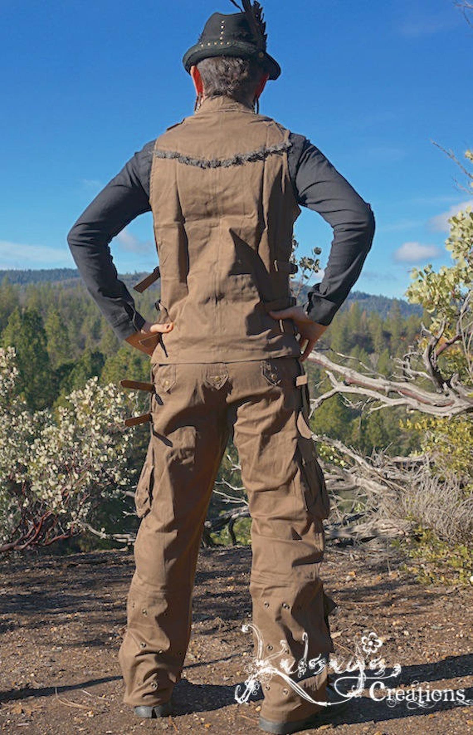 Mens Pirate Vest Gray Blue Mens Suit Pirate Festival Etsy