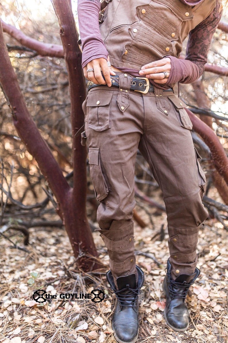 Mens Pirate Pants Brown Mens Pants Steampunk Festival Etsy