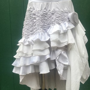 Ruffled Skirt Burlesque, BoHo, Steampunk, Victorian, White skirt, Comfortable Clothing, One Size Fits All, Women's Skirt, Rosetta Skirt image 5