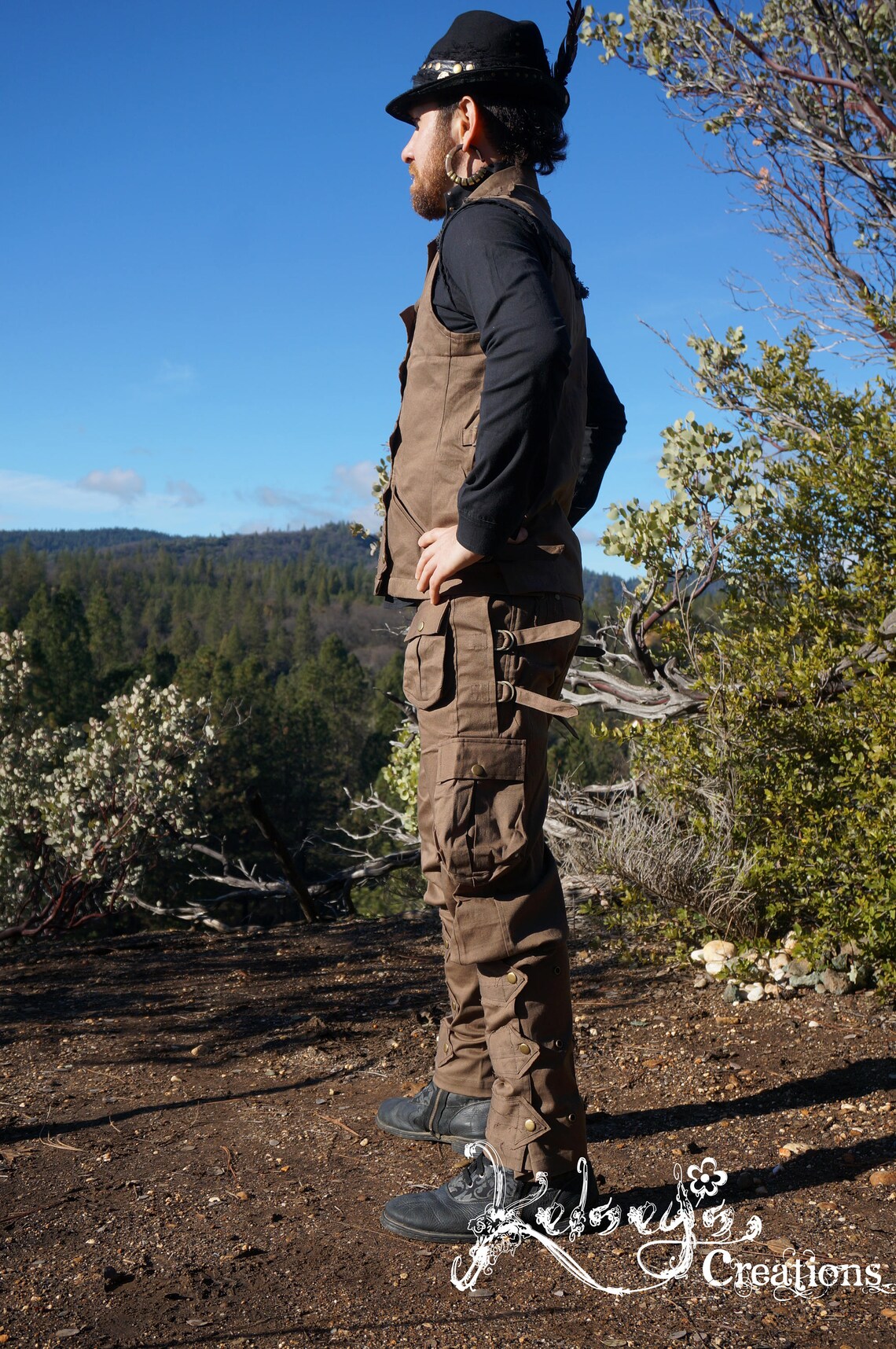 Mens Pirate Vest Gray Blue Mens Suit Pirate Festival Etsy