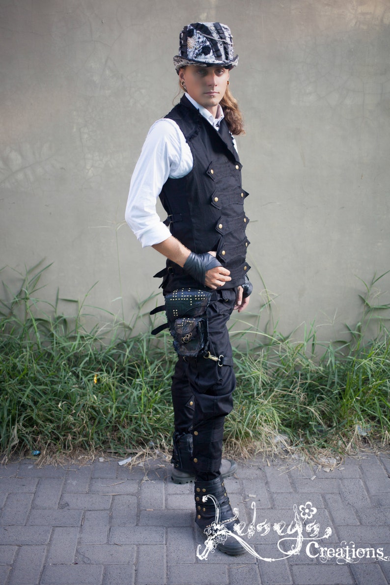 Mens Pirate Pants Black Mens Pants Steampunk Festival Etsy