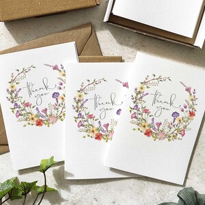 Delicate Floral Folded Thank You Cards & Envelopes - Etsy