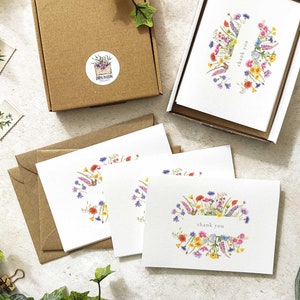 Wildflower Folded Thank You Cards & Envelopes
