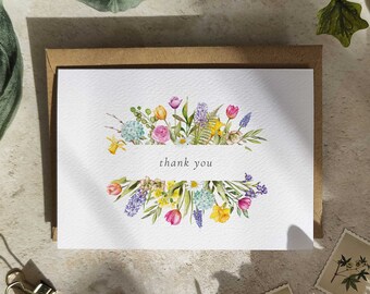 Spring Flowers Thank You Cards & Envelopes