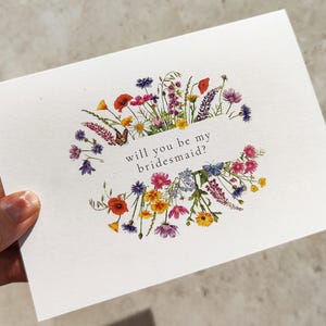 Blumen Brautjungfer Karten, handgemachte leere Karten & Umschläge