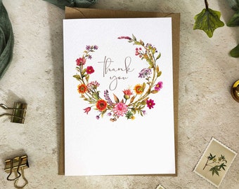 Autumn Flowers Thank You Cards & Envelopes