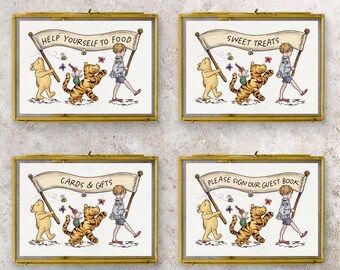 Winnie and Friends Party Banner Karten | A4, A5, A6 Kartenoptionen | 4 Designs zur Auswahl