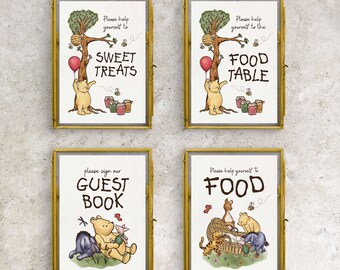 Winnie and Friends Party Schild Karten | A4, A5, A6 Kartenoptionen | 6 Designs zur Auswahl