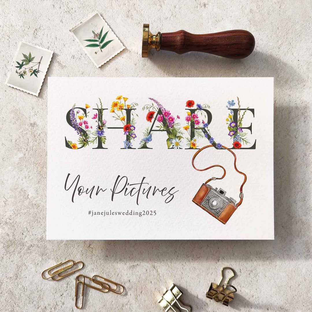 Wildflower Photo Share Sign, Printable Digital File - Etsy