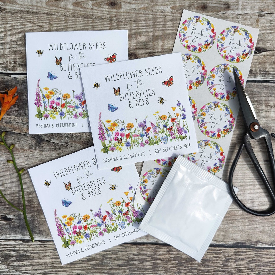 10 X Wildflower Seed Packet Wedding Favours Personalised Etsy