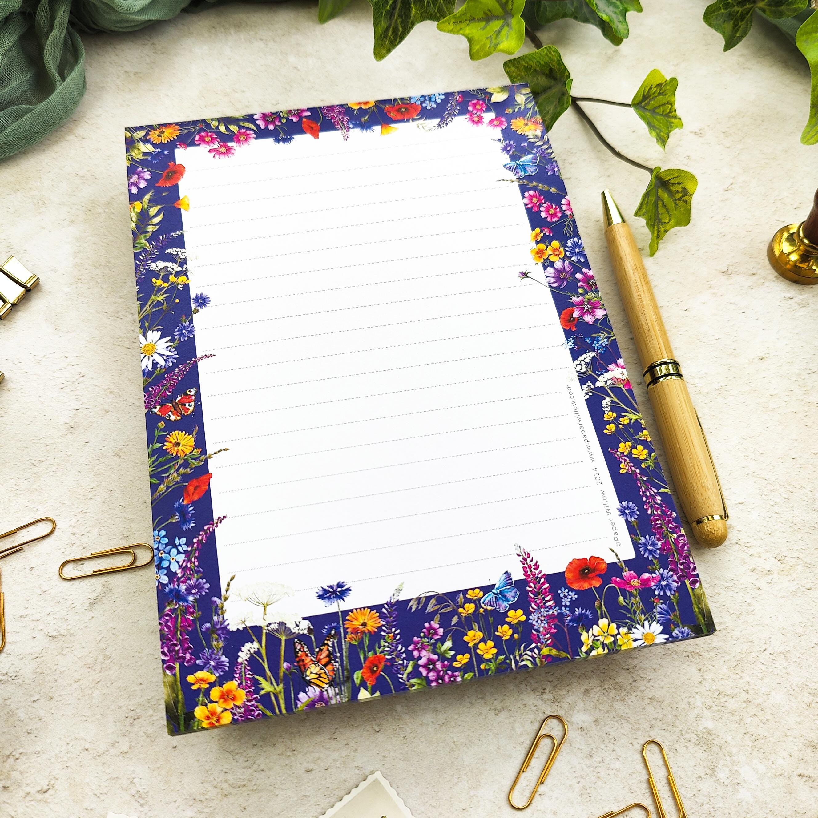 Paper Line A5 Spring Notepad Floral A5 Lined Notepad | Wildflower Watercolours - Etsy