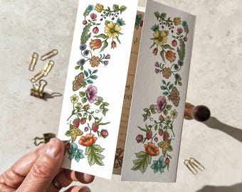 A6 Gatefold Vintage Floral Wedding Invitation - Folk Style Print & Custom Timeline