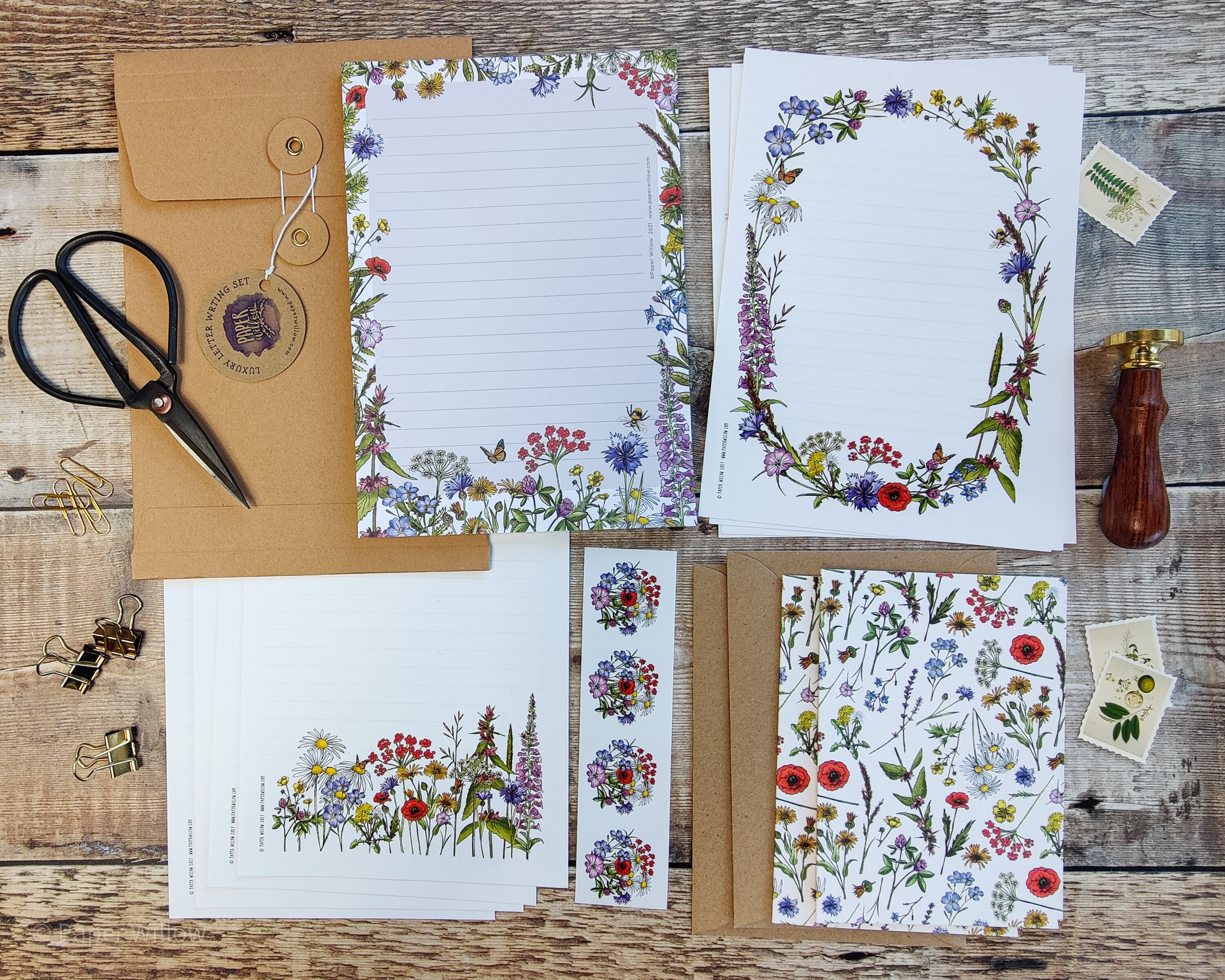 Luxury Letter Writing Set Wildflower Meadow Note Paper A5 Etsy UK