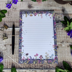 Ditsy Floral A5 notepad, Flower memo pad, patterned notebook, 50 pages, Cute Stationery gift, Stocking Filler, To do list, Floral Design image 9