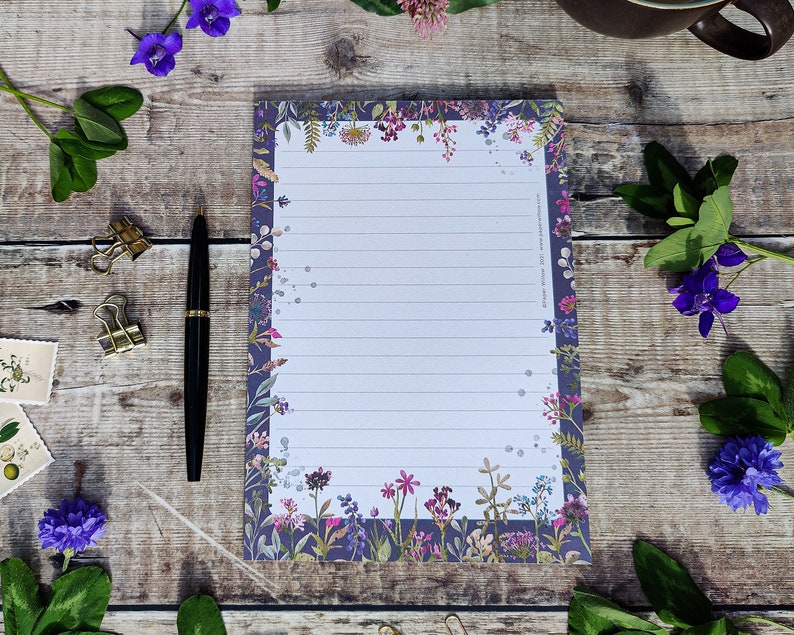 Ditsy Floral A5 notepad, Flower memo pad, patterned notebook, 50 pages, Cute Stationery gift, Stocking Filler, To do list, Floral Design image 9