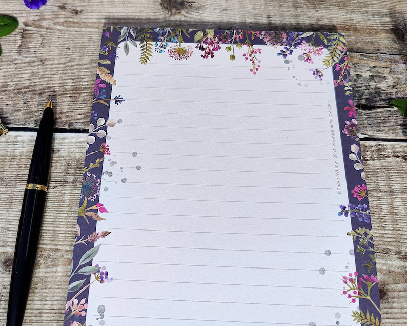 Ditsy Floral A5 notepad, Flower memo pad, patterned notebook, 50 pages, Cute Stationery gift, Stocking Filler, To do list, Floral Design image 10