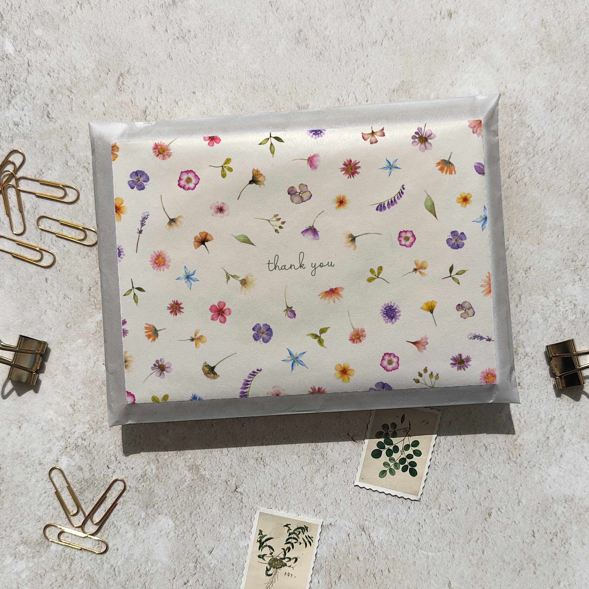 Pressed Wildflowers Folded Thank You Cards & Envelopes - Etsy UK