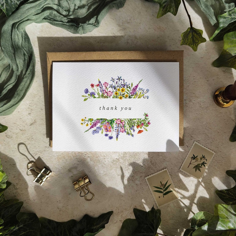 Wildflowers Thank You Cards & Envelopes 2021 style