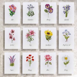 Printable Digital File, Wildflower Wedding Table Name Cards, 30 flowers
