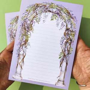 Bloc-notes ligné A5 floral | Lilas glycine