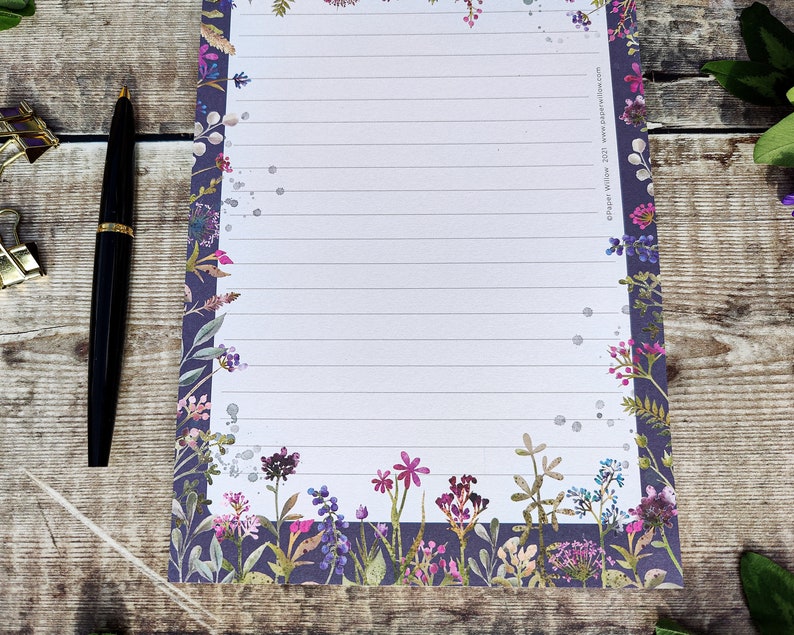 Ditsy Floral A5 notepad, Flower memo pad, patterned notebook, 50 pages, Cute Stationery gift, Stocking Filler, To do list, Floral Design image 5