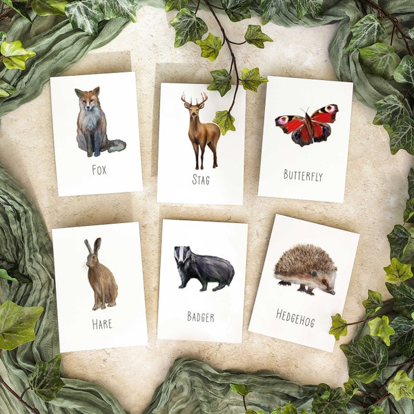 Animal Table Names, Watercolour Prints, NEW FOR 2023, 20+ animals to choose from. Rustic woodland wedding table name card.