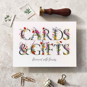 Wildflower Cards and Gifts Sign, Printable Digital File