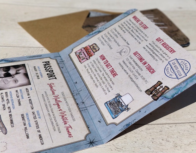 Travel passport printable digital file template design etsy
