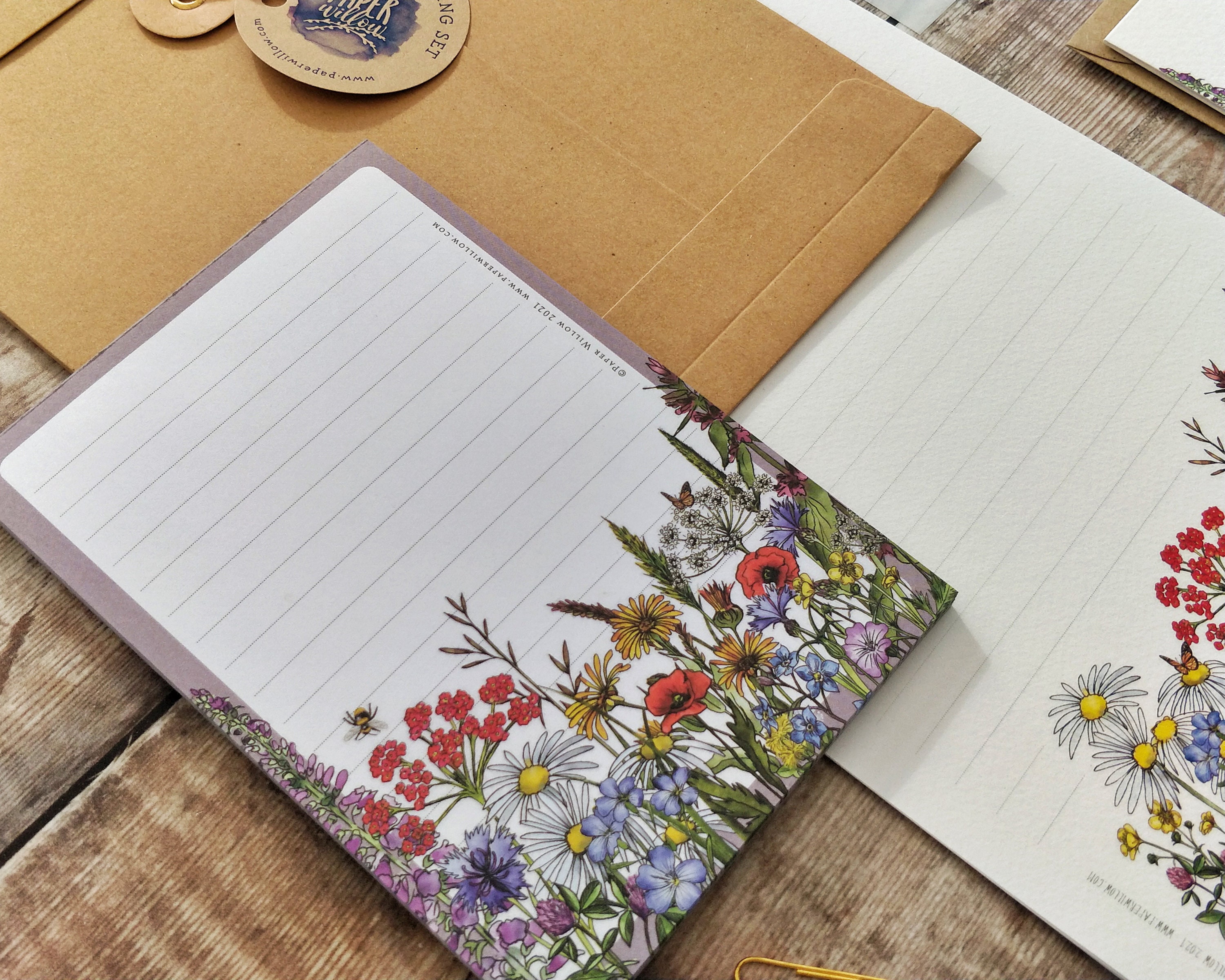 Luxury Letter Writing Set Wildflower Meadow Note Paper Etsy UK