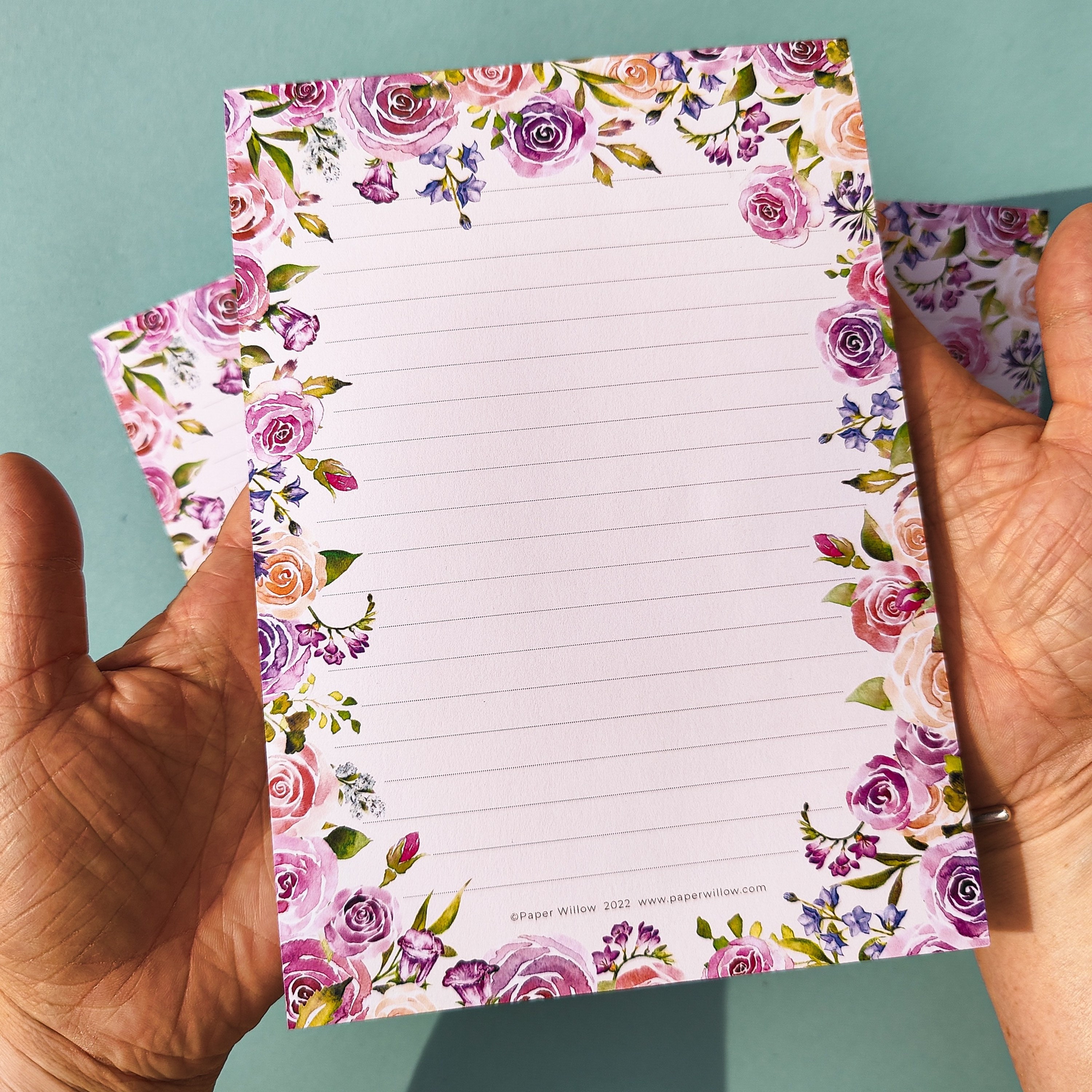 Vintage-inspired Floral Notepad - A5 Size With Elegant Pink Roses - Etsy UK