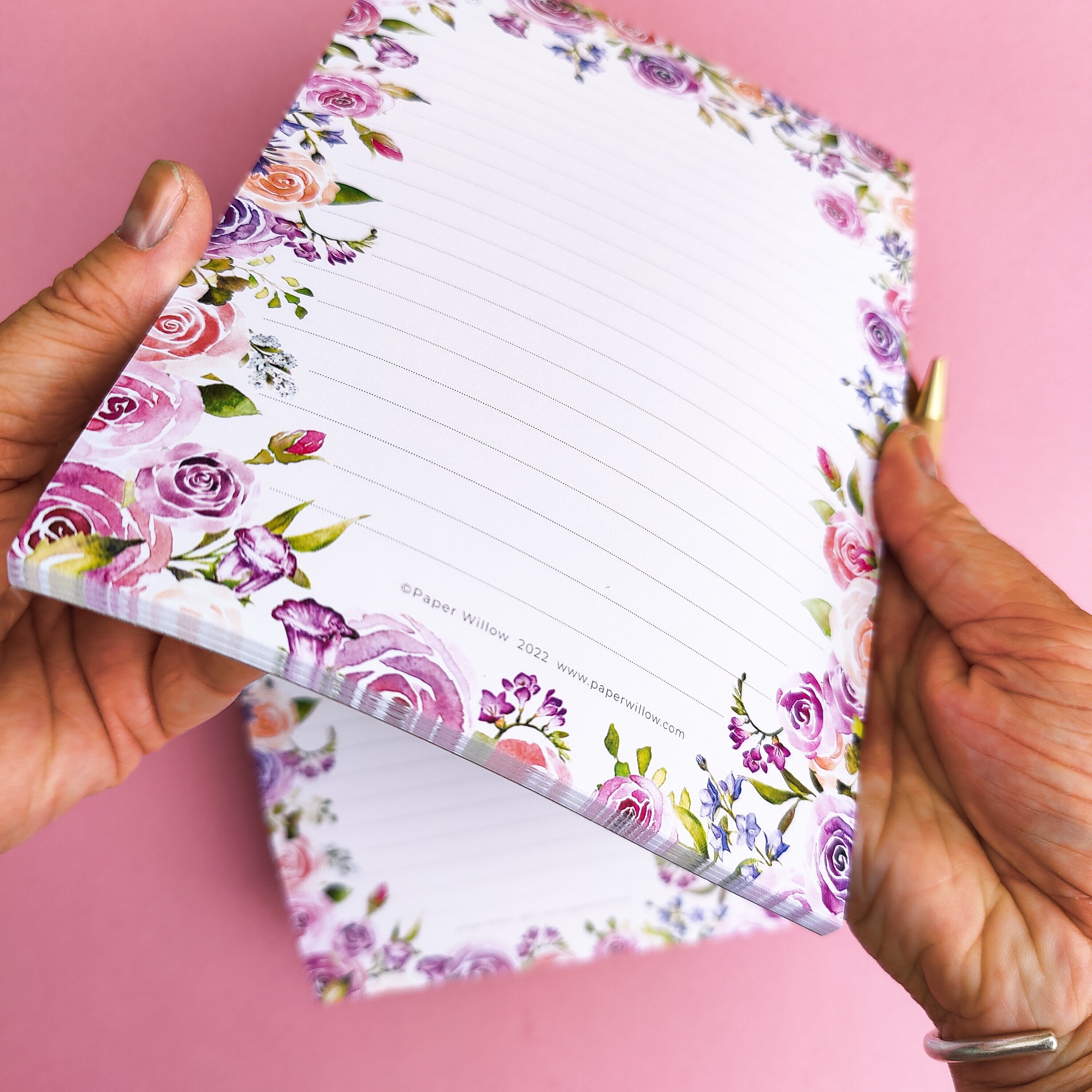 Vintage-inspired Floral Notepad - A5 Size With Elegant Pink Roses - Etsy UK