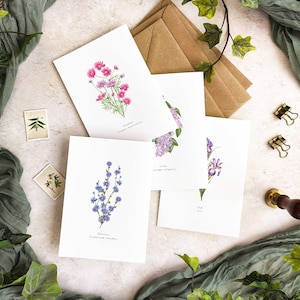 Wildblumen Klappkarten & Umschläge, Lupinie und Fingerhut, gemischtes 10er-Set