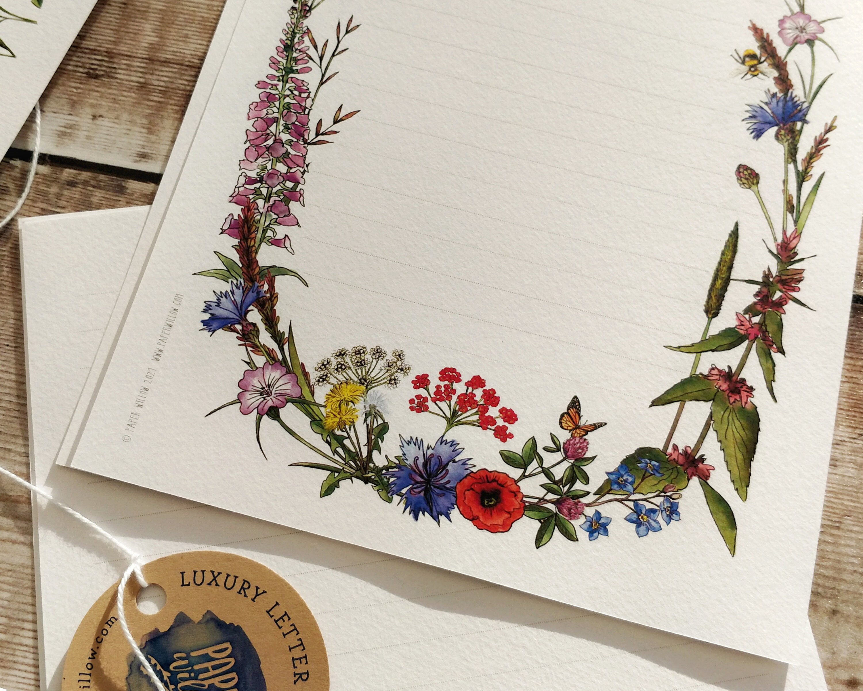Luxury Letter Writing Set Wildflower Meadow Note Paper Etsy UK