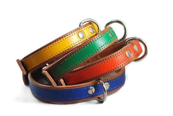 Rouxie Light Brown Leather Dog Collar 100 Leather With Etsy