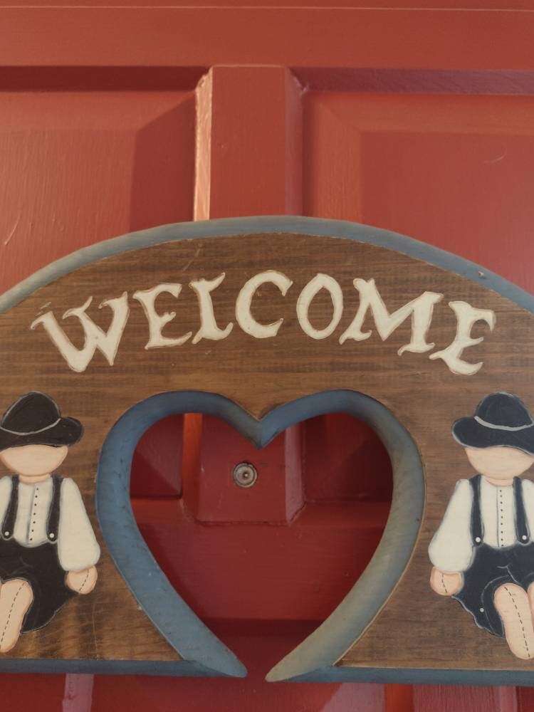 Amish Welcome Sign. Folk Welcome Sign. Americana Welcome - Etsy