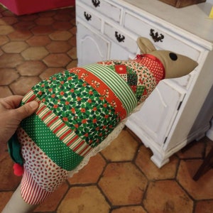 Vintage quilt armadillo. Hand made armadillo. Christmas armadillo. Vintage. Armadillo door stop. Armadillo pillow. Armadillo cushion.