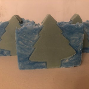 Winter pine. Handmade soap with tree embed