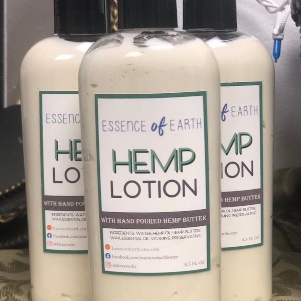 Handmade hemp lotion