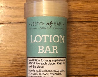Lotion bar. All-natural lotion bar stick. Scented lotion. Vegan available.