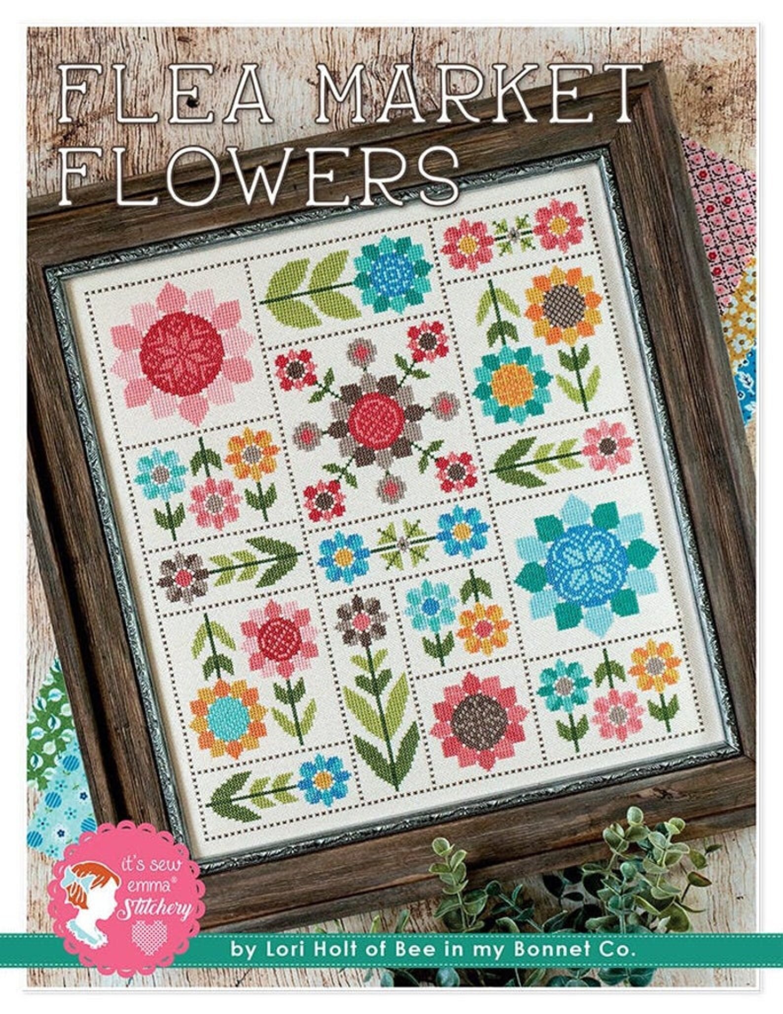 Flea Market Flowers Counted Cross Stitch Kit by Lori Holt Etsy
