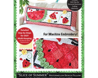 LAST ONE! Kimberbell Slice of Summer Watermelon Bench Pillow Machine Embroidery CD