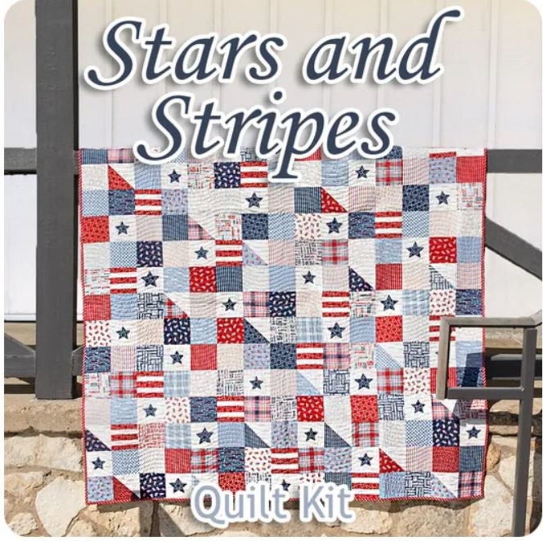 Stars and Stripes Quilt Kit Using Sweetwater Stateside for Etsy