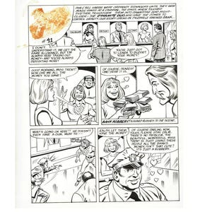 Dynamite Duo, oeuvre d'art originale (1980) Chic Stone, encre sur carton - Dynamite Magazine #76 - Frais de port gratuits