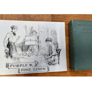 C.E.Brock, ilustración dibujada a mano, 1923, 10,5 x 8 pulgadas, tinta sobre cartón, firmada, con libro. ENVÍO GRATUITO